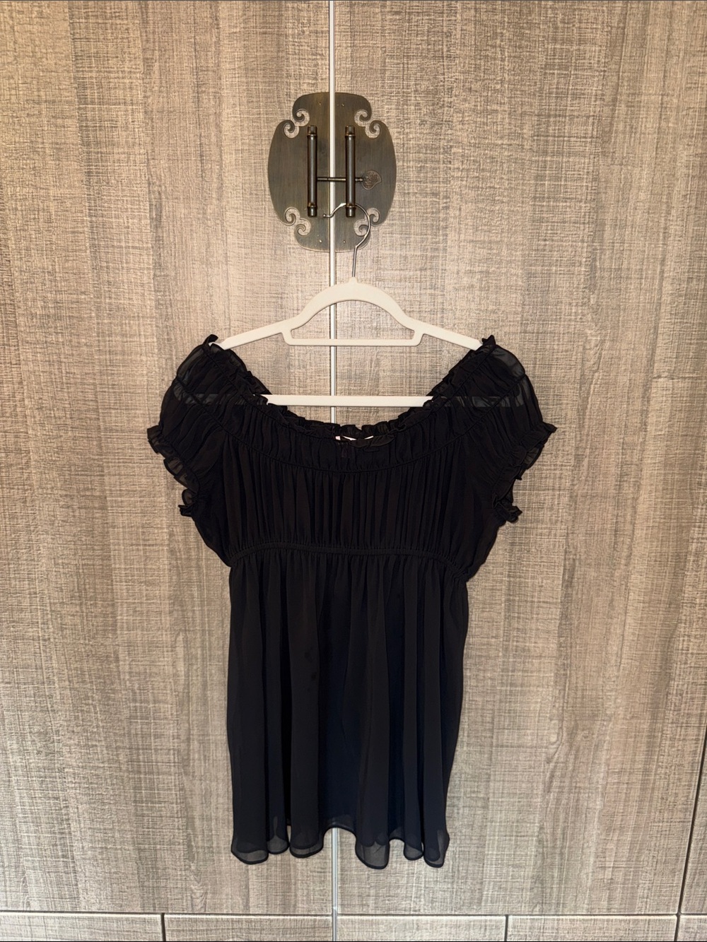 Victoria's Secret Black Off-Shoulder Ruffle Tunic